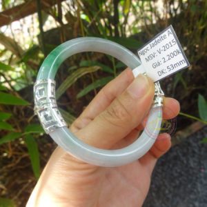 Vòng ngọc Jadeite A bọc bạc -Ni53