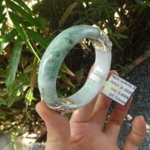 Vòng ngọc Jadeite A bọc bạc -Ni52