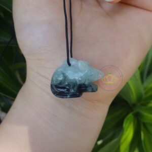 Mặt dây chuyền hình con chuột ngọc Jadeite A